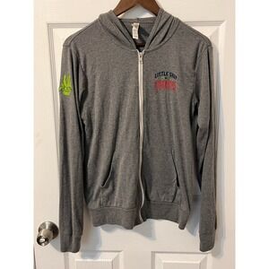 Little Shop of Horrors Zip Up Grey Embroidered Hoodie Unisex Size M